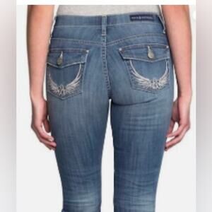 Rock and republic Kendall 10 crop medium wash jeans mid rise denim